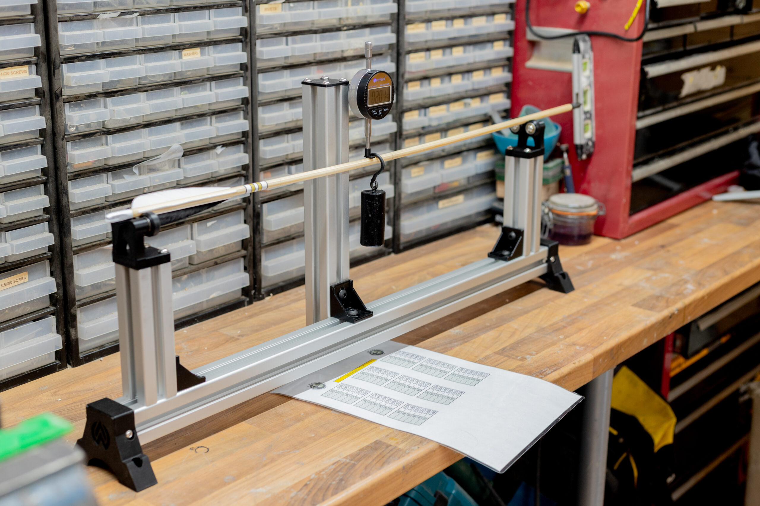 Arrow spine testing jig