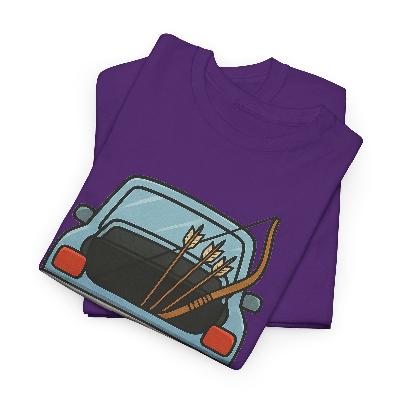 Archery car T-shirt with retro hatchback, bow and arrows graphic ā product image 33