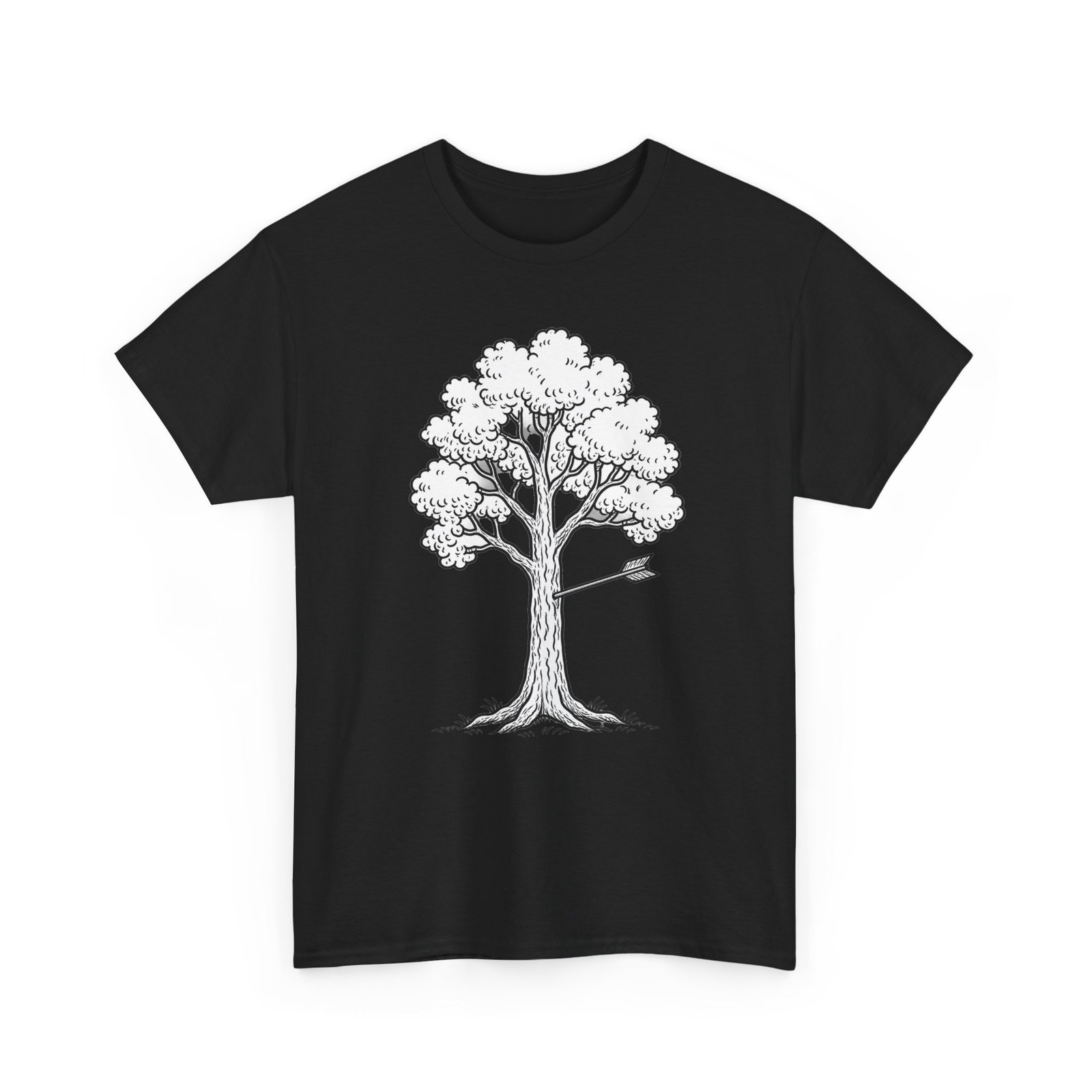Arrow in tree - archery comedy t-shirt