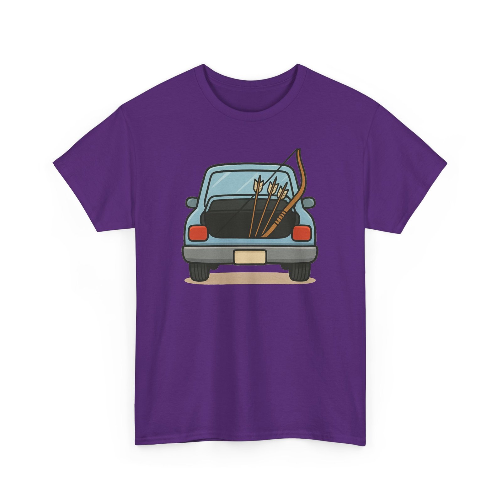 Archery car T-shirt with retro hatchback, bow and arrows graphic ā product image 31