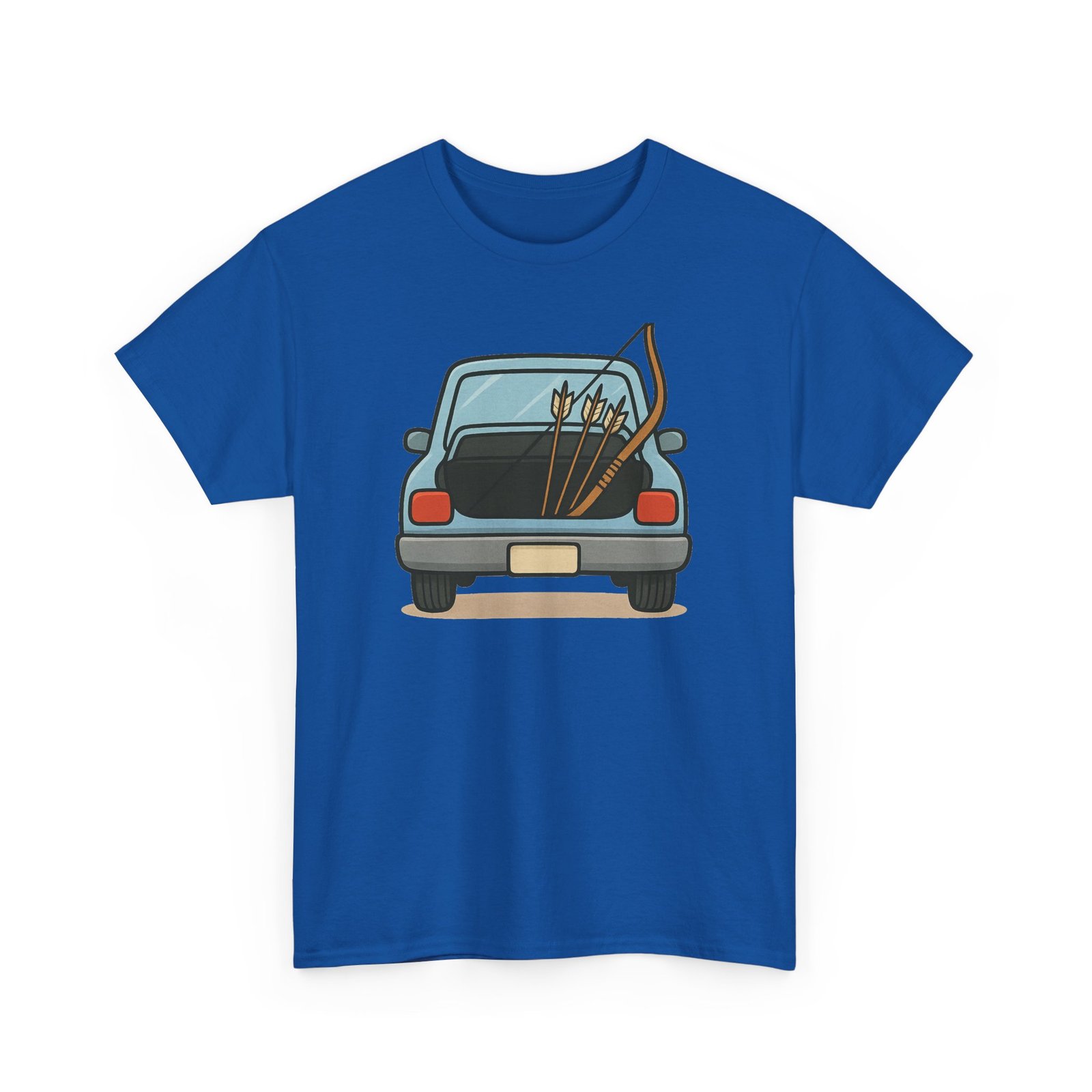 Archery car T-shirt with retro hatchback, bow and arrows graphic ā product image 23