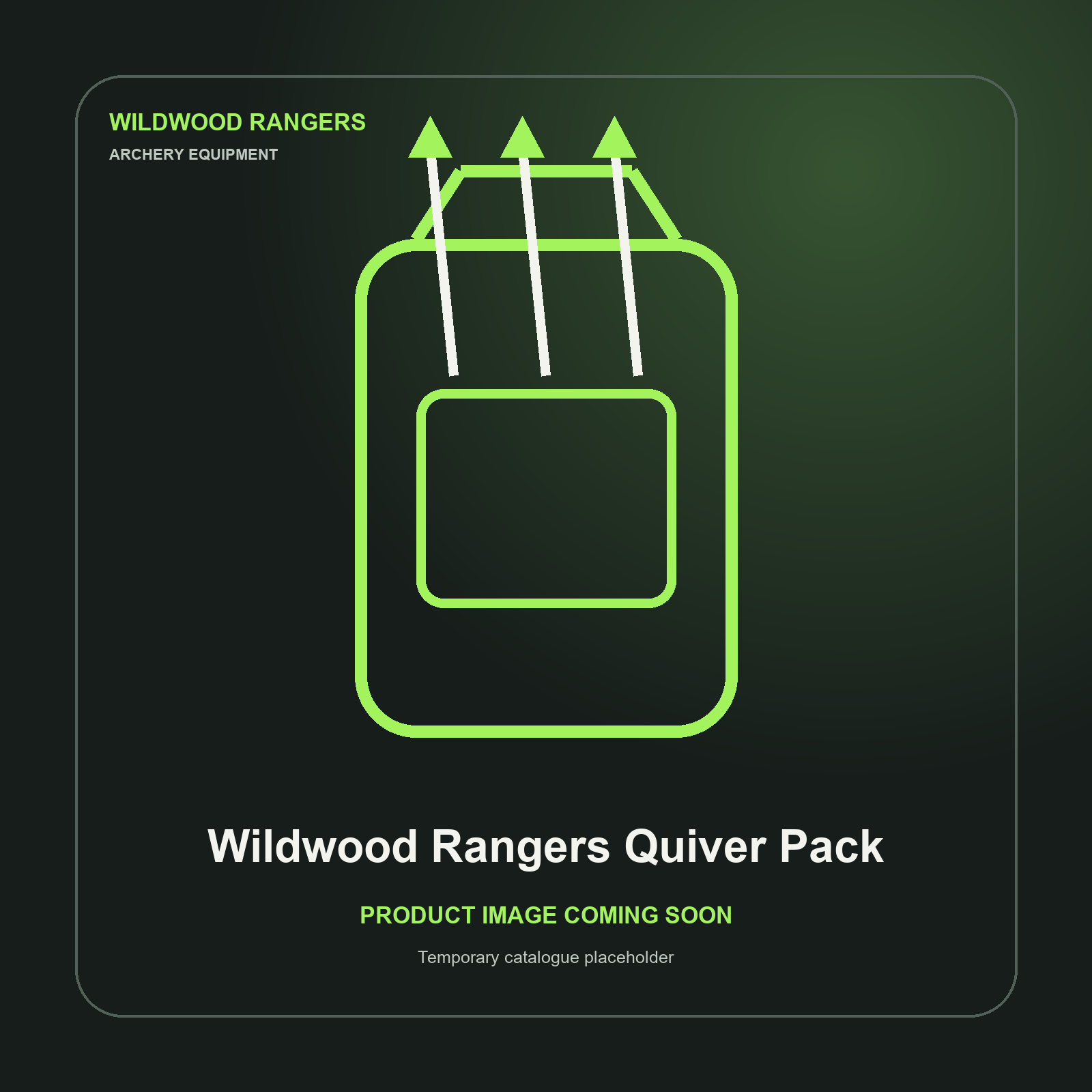 Placeholder image for Wildwood Rangers Quiver Pack — product photography coming soon